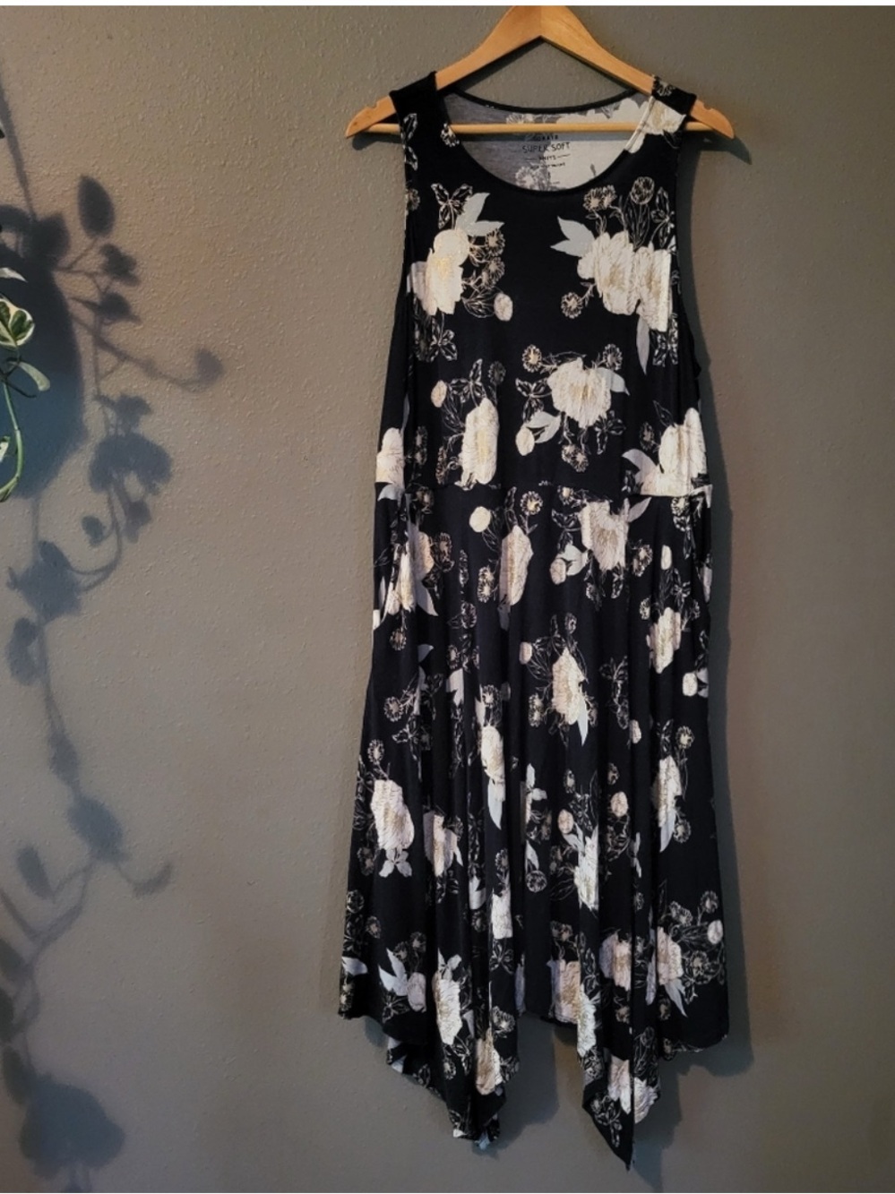 torrid Black Maxi Dress with Cream Floral Print